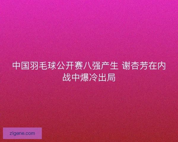 中国羽毛球公开赛八强产生 谢杏芳在内战中爆冷出局
